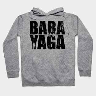 John Wick BABA YAGA Black Distressed Text Typography Hoodie